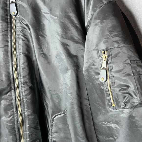 DELF Winter Coat Heavy Duty Military Retro Jacket Black Hooded Faux Fur Men's XL - Picture 10 of 12